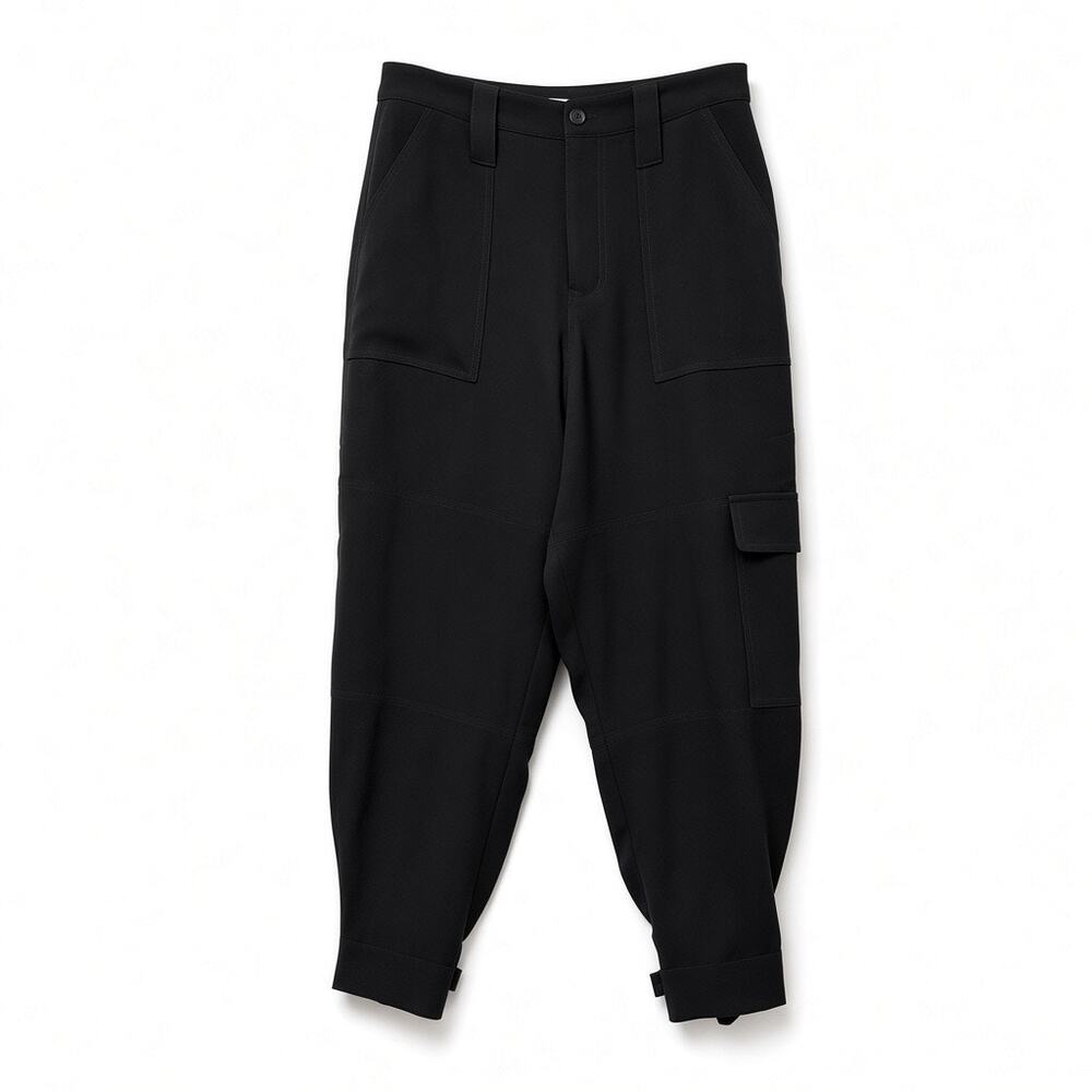Trina Turk Joggers Dressy Utility Pants High Rise Black Button Cuff Pants Size 4